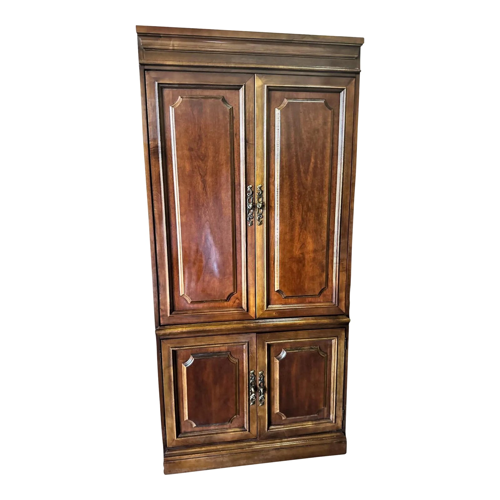 Hooker Furniture Solid Cherry Wood Armoire Vintage Late 20th Century