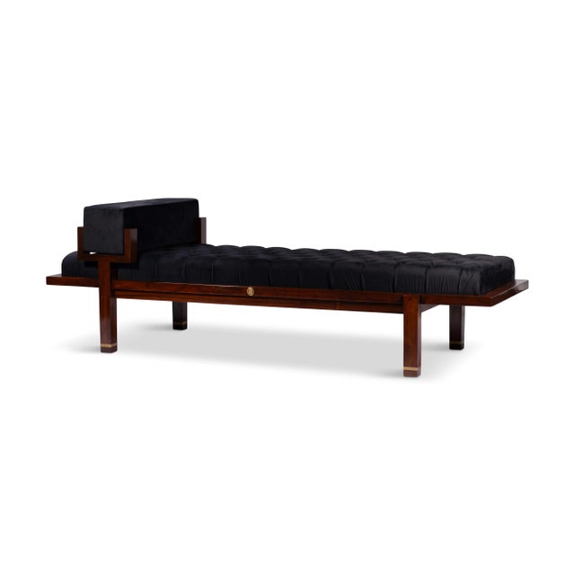 Tastefully executed to make a profound statement, this lounge chaise features a solid wood frame chiseled by hand in...
