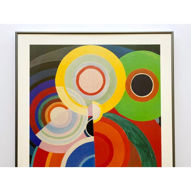 This Sonia Delaunay rare vintage 1980 Pace Editions lithograph print custom framed large Modernist exhibition poster "...