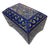 Handmade Lapis & Mother of Pearl Jewelry Box - Trinket Box From Egypt For Sale - Image 4 of 10