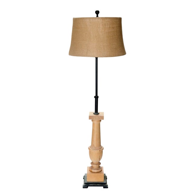 Craftsman style pillar lamp in wood & metal with hidden extension pole which easily allows raising about 6 inches &...