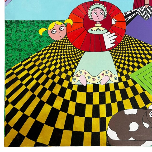 1970s “The Picnic” 1970s Fauvist Modern Figurative Painting by Lynn French Hansen For Sale - Image 5 of 11