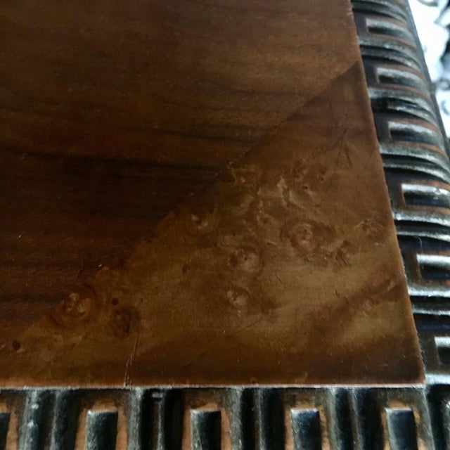 Late 19th Century 60" Burl Walnut Griffin Base Console Table/Desk/Dining Table With Butterfly Extension For Sale - Image 5 of 13