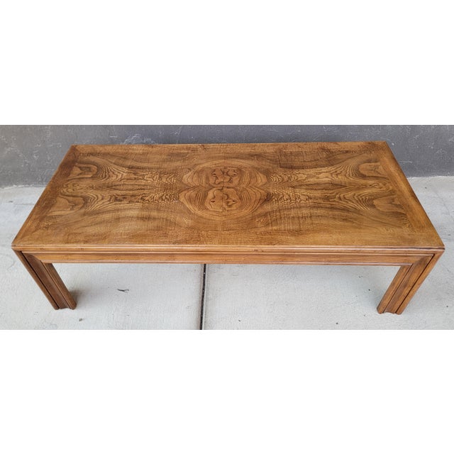 Coffee Table by Lane Furniture Exotic Book-Matched Wood Grain Mid-Century Modern For Sale - Image 14 of 14