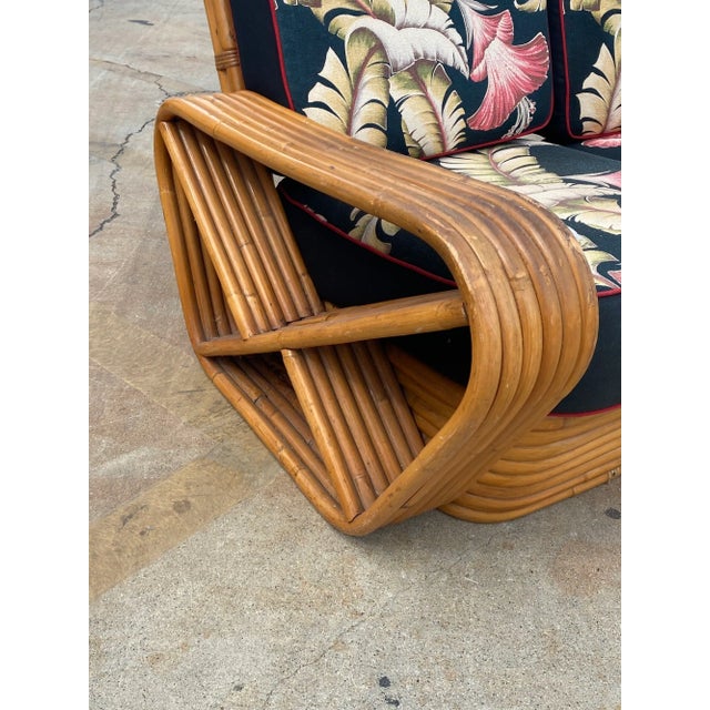Restored MCM Frankl Style Six-Strand Rattan Sofa, Table, Chair Livingroom Set For Sale - Image 11 of 14