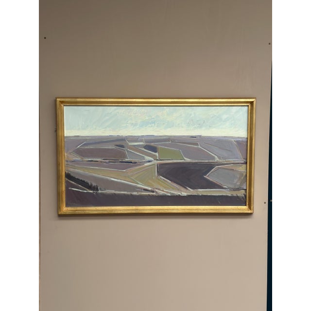 Original Danish Oil on Canvas – “Landscape, Denmark” by Erik Nörgaard – Vintage & Framed – 62 × 105 cm (24.4" × 41.3")...