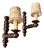 Turned Wood Wall Sconces in the style of Dudouyt, 1940, Set of 2 For Sale