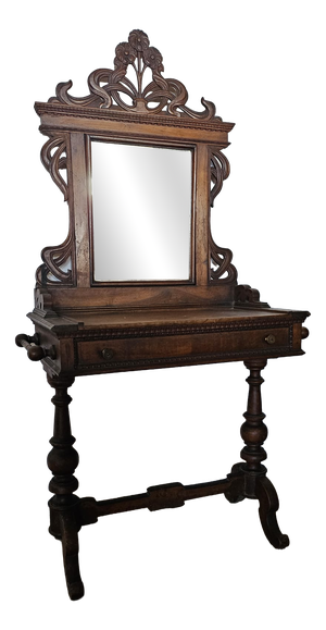 Italian Makeup Dressing Table in Walnut