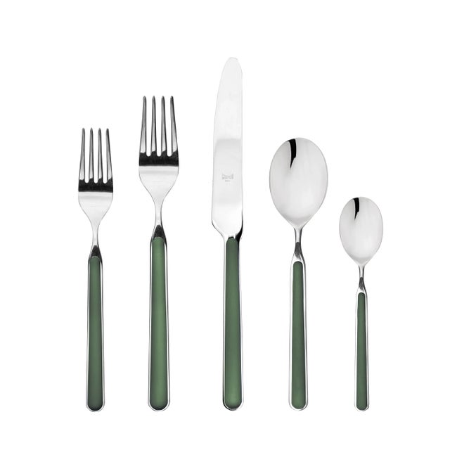 Contemporary Mepra Fantasia 20-Piece Flatware Set, Green For Sale - Image 3 of 3