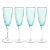 Pescara White Dot Champagne Flutes - Aqua Blue, Set of 4 For Sale