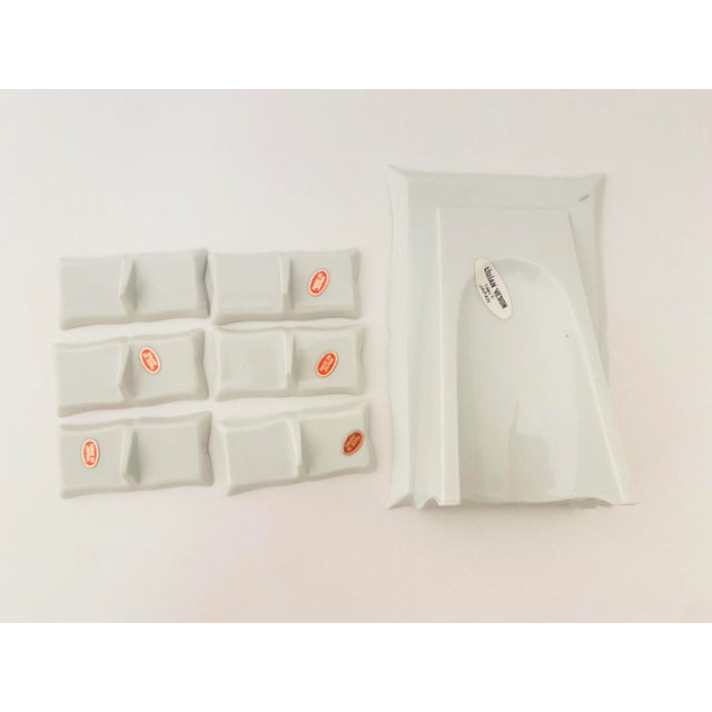 Japanese Vintage Japanese Ceramic Porcelain Table Setting Name Markers and Menu Board- 7 Pieces For Sale - Image 3 of 7