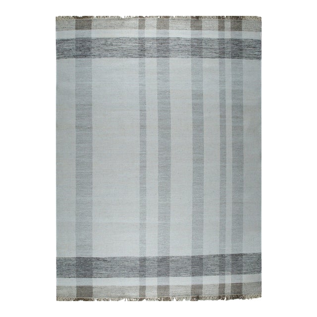 9x12 Giselle Serene Multicolor Geometric Modern Flatweave Wool Carpet Rug For Sale