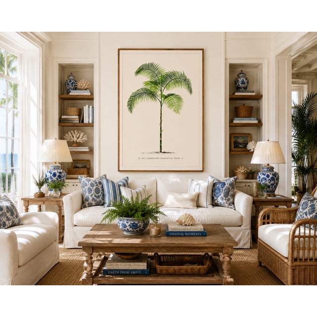 Vintage Palm Tree Illustration, Botanical Art Print Reproduction, 32" X 48" For Sale - Image 4 of 9