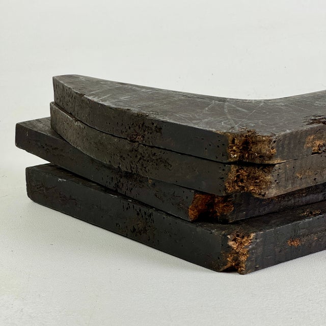 Rare to Market Set of 4 Primitive Antique Cobbler's Wood Boot Forms in Stained Black For Sale - Image 11 of 16
