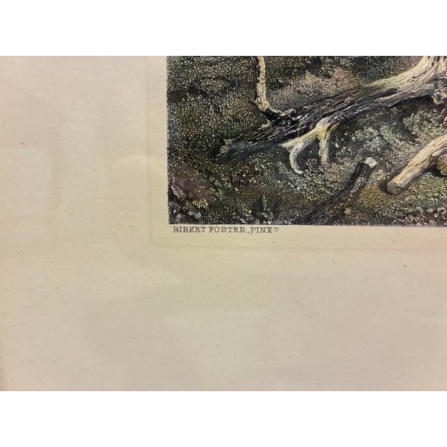 Intage “Moulin Huet Bay, Guernsey” After Birket Foster Coastal Landscape Print in Black & Gold Frame For Sale - Image 4 of 7