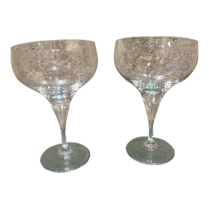 1980s Rosenthal Crystal Champagne Glasses Coupe Bjorn Wiinblad