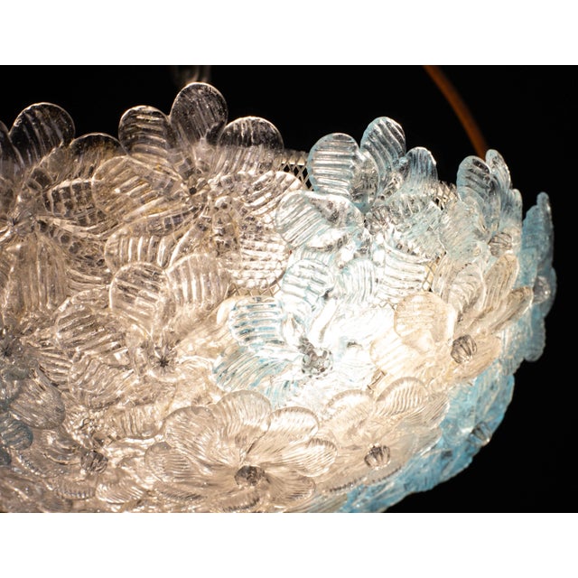 Murano Ceiling Light Bicolor Flower by Seguso, Italy, 1960s For Sale - Image 11 of 12