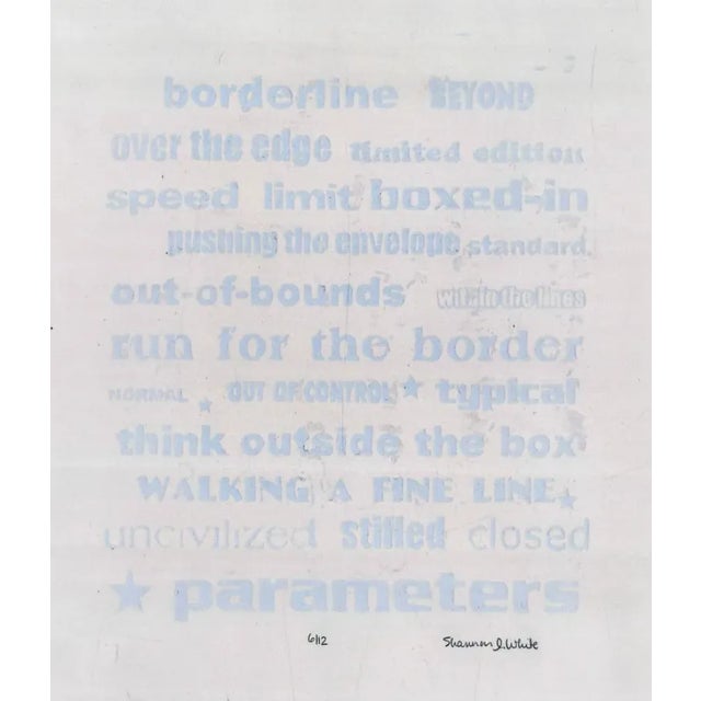 Contemporary 1990s Shannon White Borderline Serigraph For Sale - Image 3 of 3