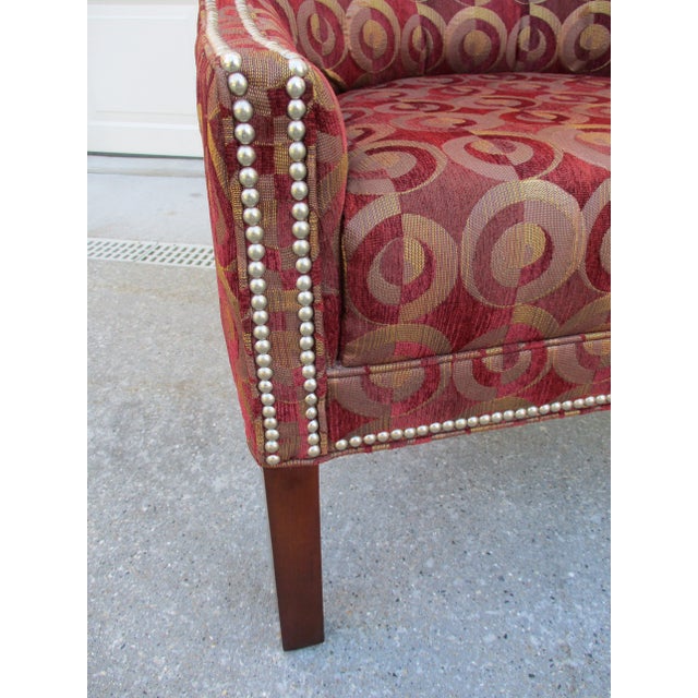 Wood Maroon Hekman Howard Miller Tufted Side Chairs For Sale - Image 7 of 12