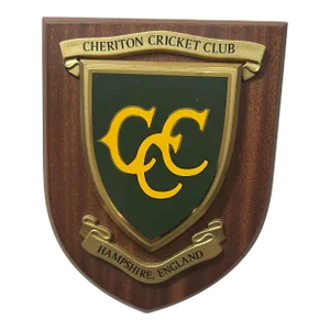 Early 21st Century Cherton Cricket Club in Hampshire England Wood Wall Plaque Sports Decor