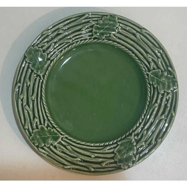 Offering a set of 6 beautiful Bordallo Pinheiro Majolica luncheon or salad plates, made in Portugal in the mid-late...