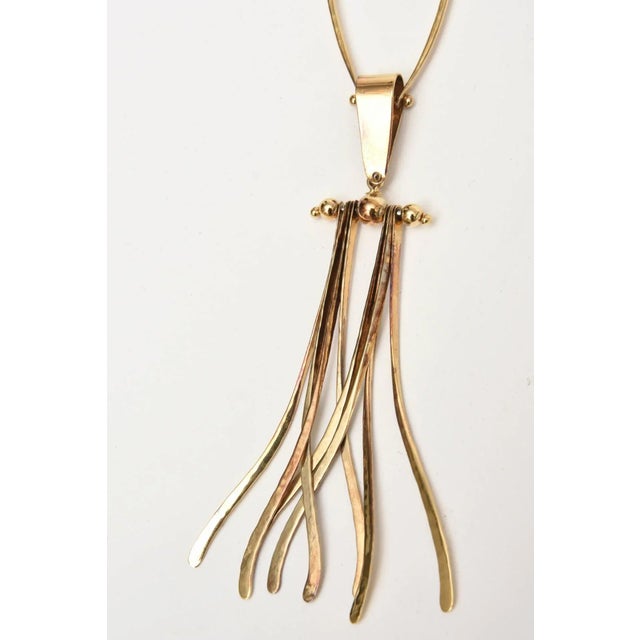 This is part of Chairish’s Costume Jewelry assortment. This fabulous one of kind sculptural hand wrought pendant necklace...