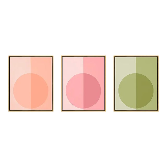 Modern Forevers, Triptych by Stephanie Henderson in Gold Frame, Small Art Prints on Canvas, Set of 3 For Sale