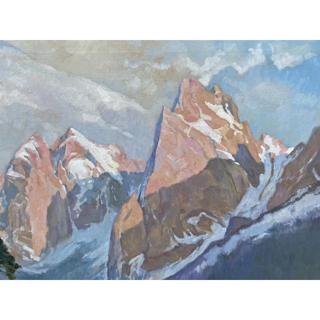 Eibsee and Zugspitze, Herzberg-Schönwald, 1923, Oil on Canvas For Sale - Image 9 of 17