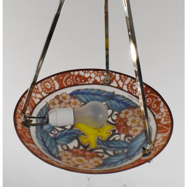 French Art Deco Pendant Light by Loys Lucha - 1930 Chandelier France For Sale - Image 11 of 13