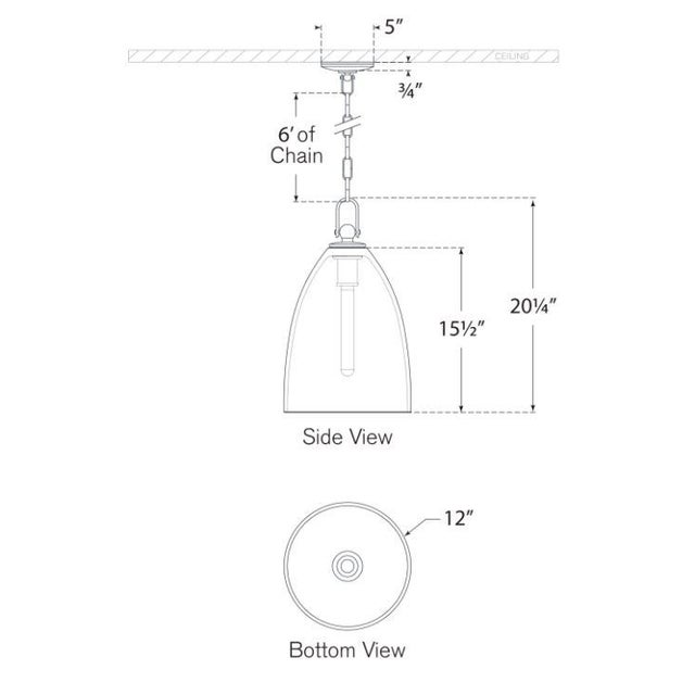 Modern Chapman & Myers for Visual Comfort Signature Andros Large Pendant in Antique-Burnished Brass with White Glass For Sale - Image 3 of 3