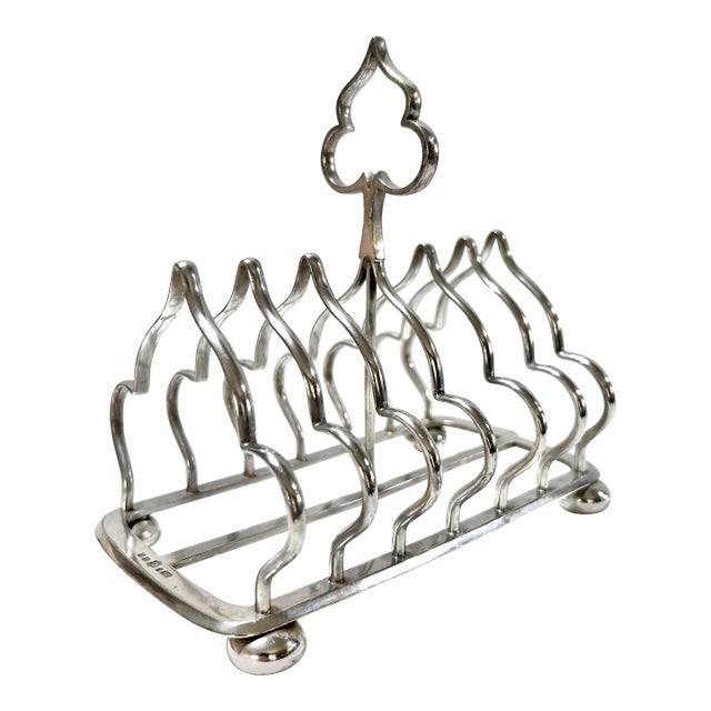 Antique English Elkington & Co Silverplate Toast Rack – Late 19th Century For Sale