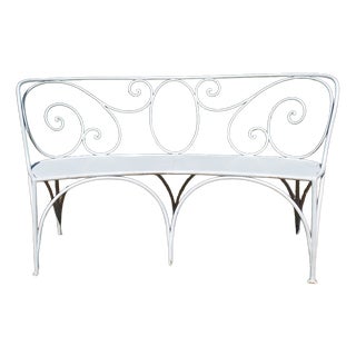 Wrought Iron Garden Bench, 1920s For Sale
