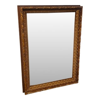 Large Carved Gilded Wall Mirror For Sale
