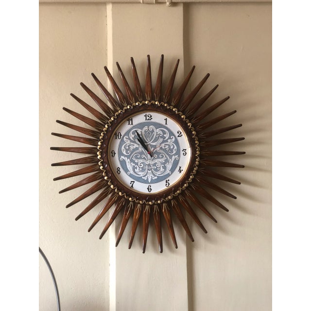 "Sunbeam" Hand Carved Maple Wood Clock For Sale - Image 13 of 13