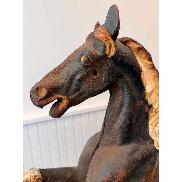 Cast Iron Carousel Horse on Stand C 1910 For Sale - Image 4 of 9