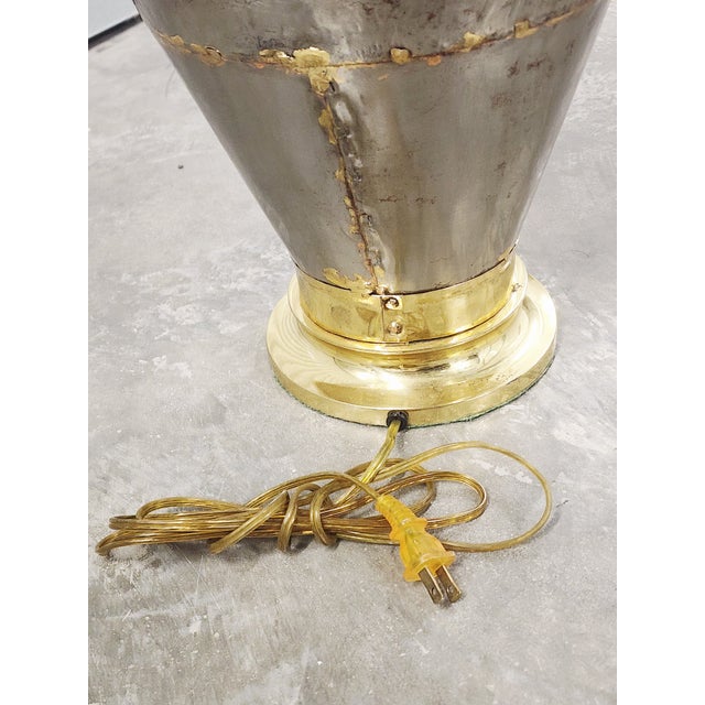 Vintage Handcrafted Metal & Brass Table Lamps-a Pair For Sale - Image 13 of 15