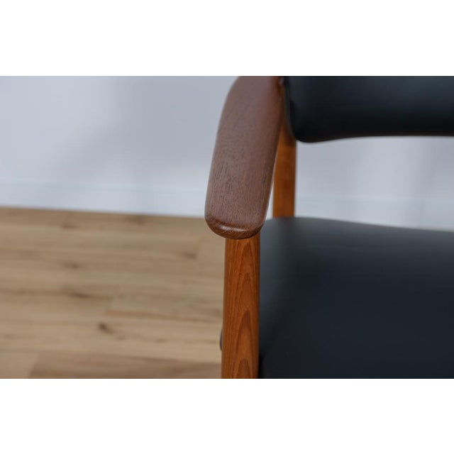 Mid-Century Danish Teak & Leather Armchair, 1960s For Sale - Image 12 of 17