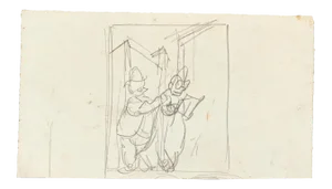 19th Century Figures Pencil on Paper by Gabriele Galantara