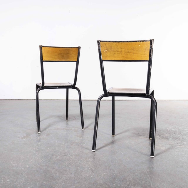 French Stacking 510 Dining Chairs with Black Frame from Mullca, 1960s, Set of 4 For Sale - Image 11 of 18