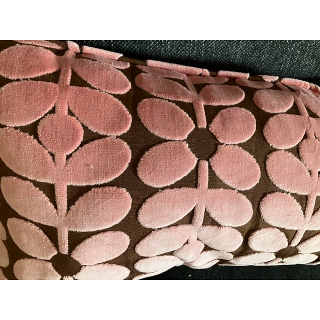 Retro Sixties Stem pink on brown Velvet Fabric by Orla Kiely bolster Both could be made a little bigger or a little...