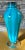 Murano Art Glass Blue Teal Pedestal Vase With Swirl Pattern For Sale - Image 4 of 12