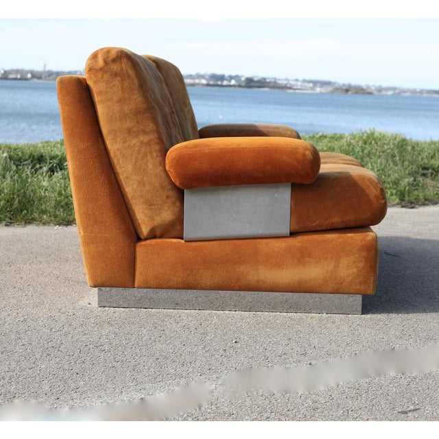 Suede and Steel Orange Sofa, 1970 For Sale - Image 14 of 18