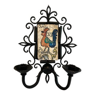Antique French Wrought Iron Sconce For Sale