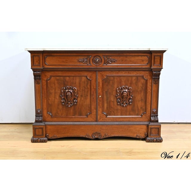 Wood Early 19th Century Mahogany Buffet with Writing Desk For Sale - Image 7 of 18