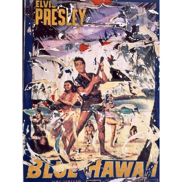 Contemporary Mimmo Rotella, Blue Hawaii, 1997, Screenprint and Collage For Sale - Image 3 of 3