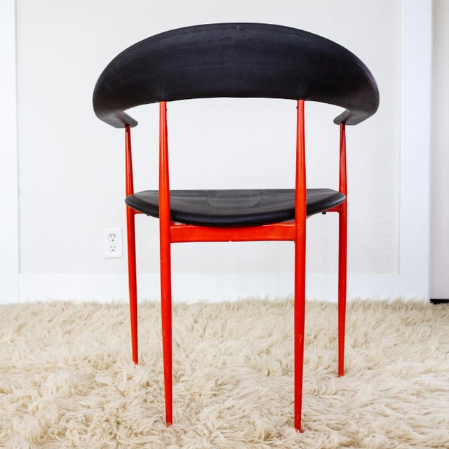 Red and Black Bauhaus Style Mid Century Accent Chair Chairish
