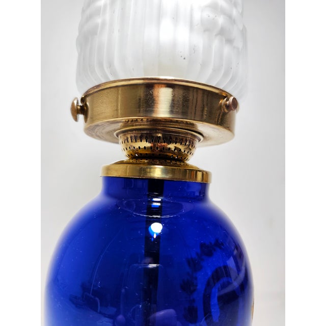 Vintage Spanish Glass Table Lamp, 1940s For Sale - Image 9 of 12