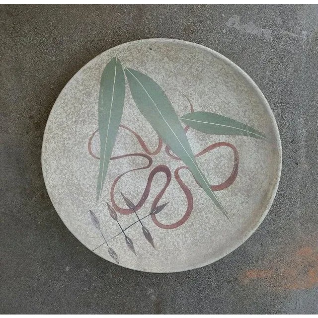 VINTAGE MARC BELLAIRE Ceramic Bowl. EXTRA LARGE DECORATIVE CERAMIC DISH OR BOWL "LUAU" PATTERN DESIGNED AND SIGNED...