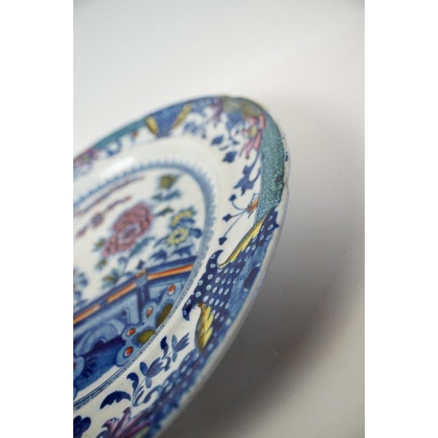 Davenport 1800s Georgian Davenport Ironstone Dinner Plate Bamboo and Peony Pattern, Early For Sale - Image 4 of 14