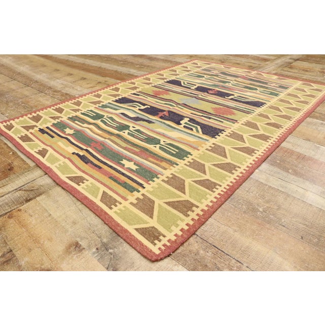 Vintage Indian Stone Wash Dhurrie Rug - 03'10 X 05'09 For Sale In Dallas - Image 6 of 9